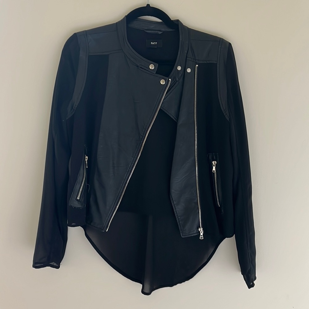 Fate Leather and Sheer Jacket/Blouse